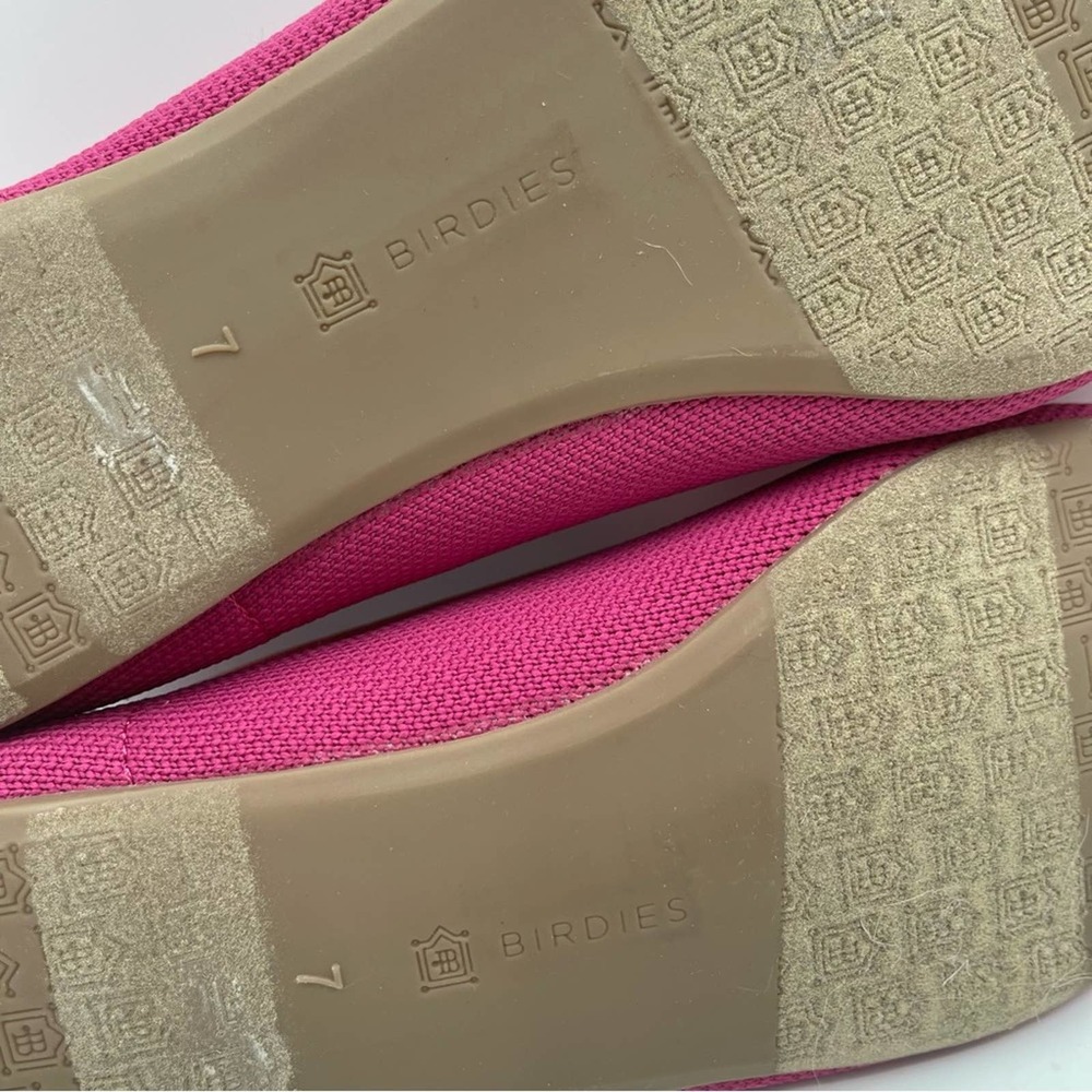 BIRDIES Shoes Blackbird Pointed Flats Slip On Pink & Orange Washable NWT Size 7 - Picture 6 of 9